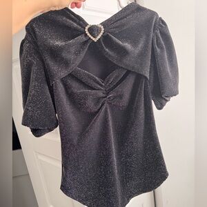 🌸NWT Zara kids 10 years Black Glitter top